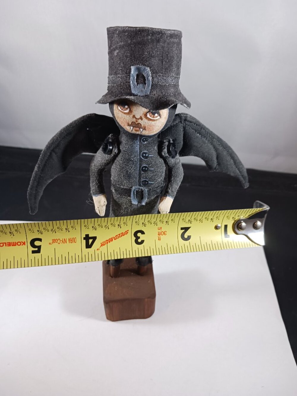 Handmade Bat Halloween Art Doll Primitive Style Collectable Keepsake - Picture 4 of 10